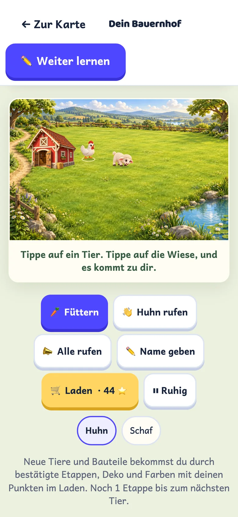 Spielwelt Bauernhof mit Huhn und Schaf